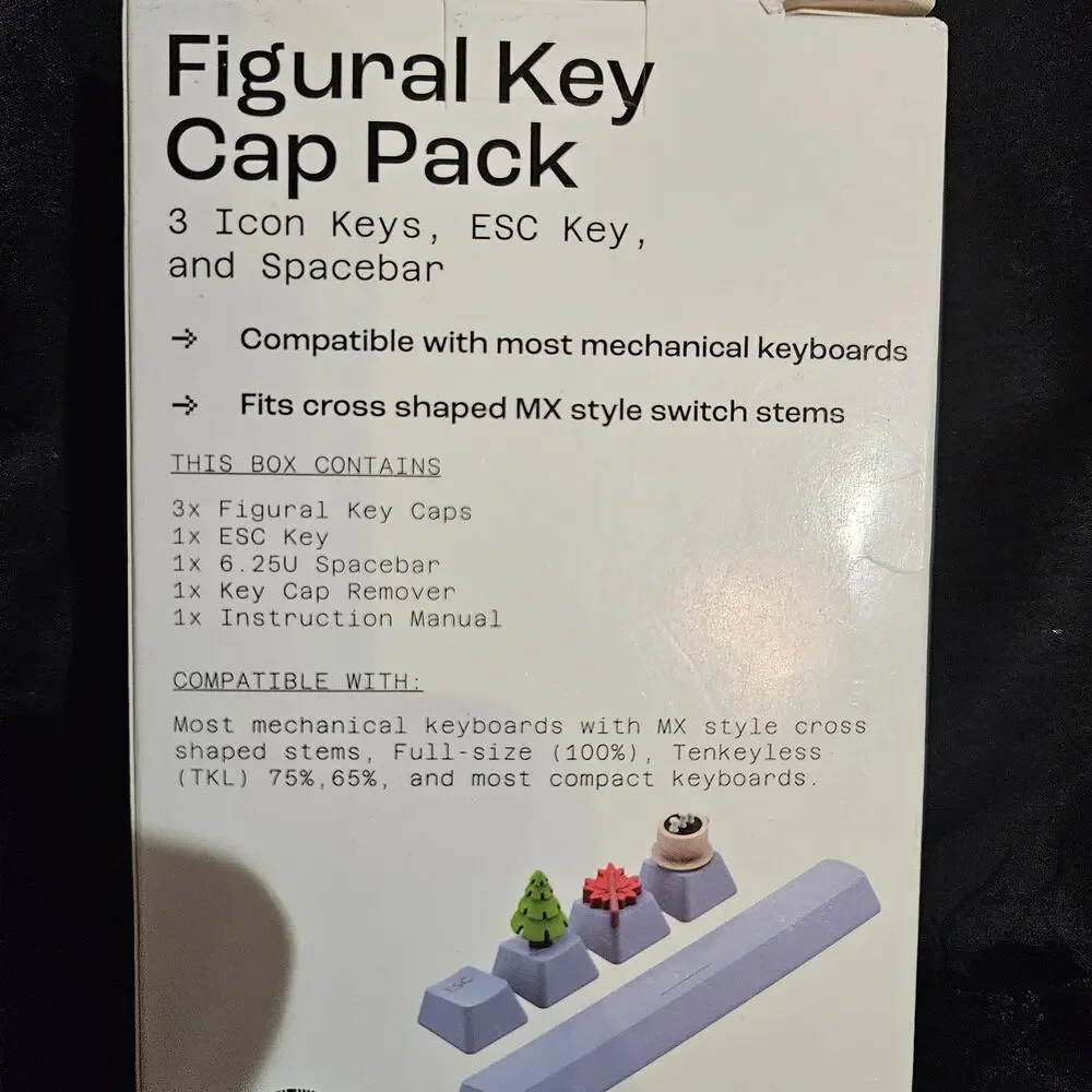 Christmas Coffee Tree Figural key cap pack 3 Icon keys, ESC key, and spacebar